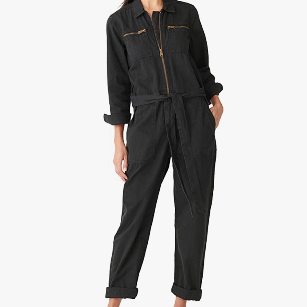 Lucky brand tie front jumpsuit -green